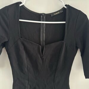 Cameo Elegant Black Dress With Sweetheart Neckline